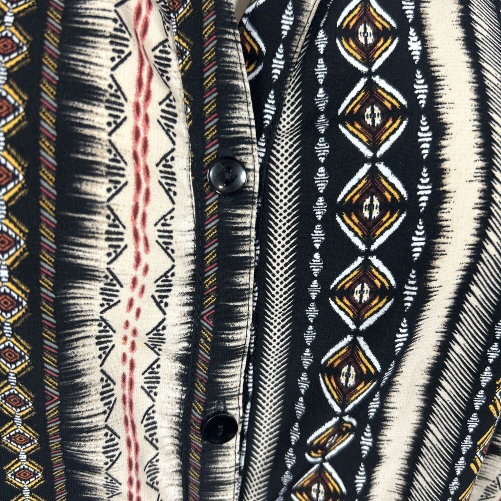 Catherines Button Front Top 3X Aztec Stripe Boho Resort Casual Festival Vacation - Picture 4 of 9